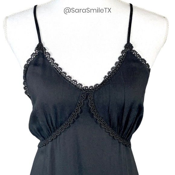 FOR LOVE AND LEMONS Black Boho Double High Slit Low Back Maxi Summer Dress - Picture 10 of 15